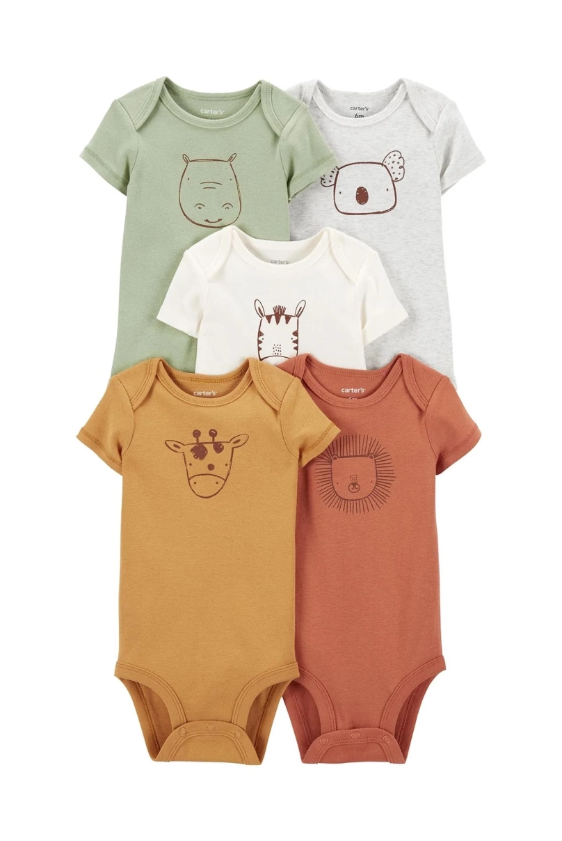 Carters Layette Bebek 5Li Kısa Kol Body 1P559610 Karışık Renkli