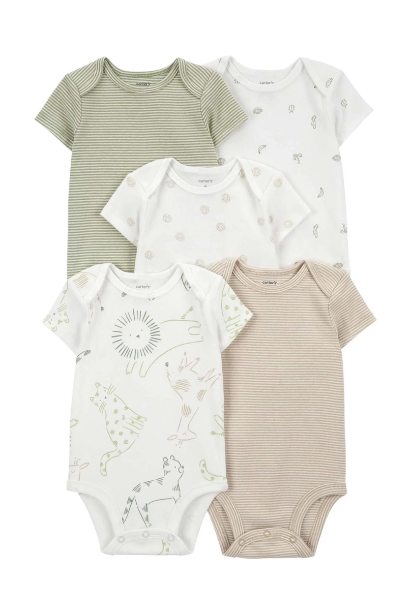 Carters Layette Bebek 5Li Kısa Kol Body 1Q934810 Karışık Renkli