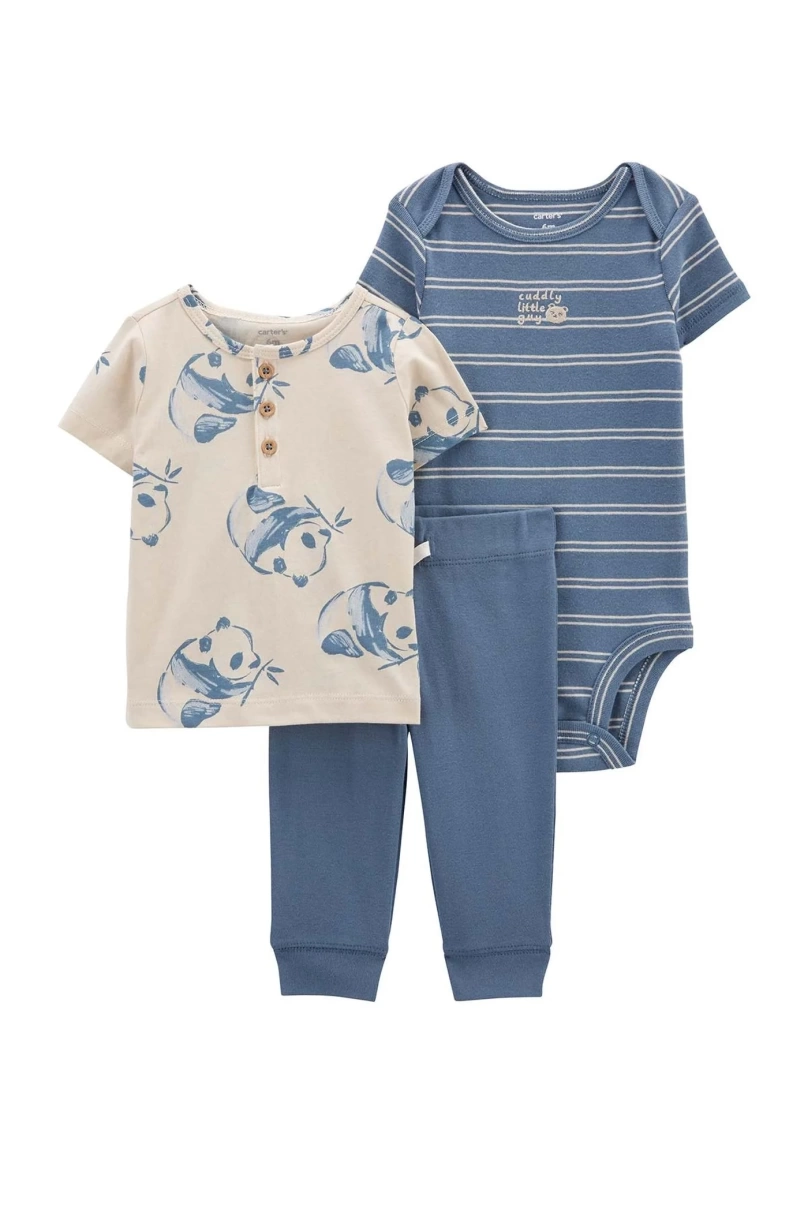 Carters Layette Erkek Bebek 3Lü Set 1P599410 Karışık Renkli