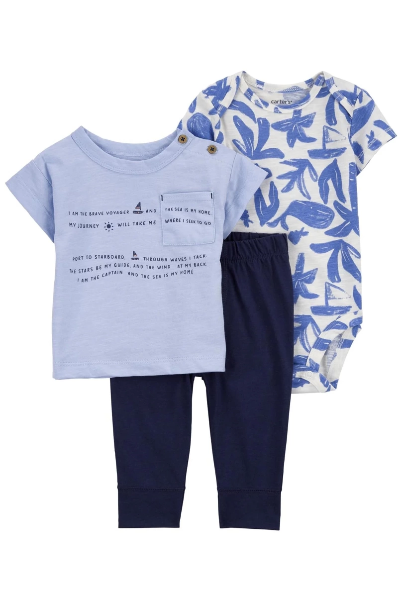 Carters Layette Erkek Bebek 3Lü Set 1Q924810 Karışık Renkli