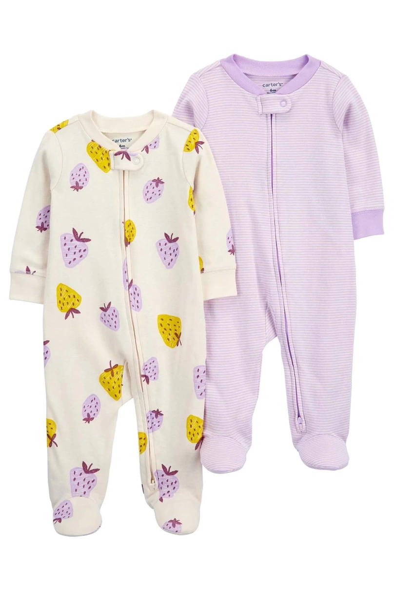 Carters Layette Kız Bebek 2Li Tulum 1Q470810 Karışık Renkli