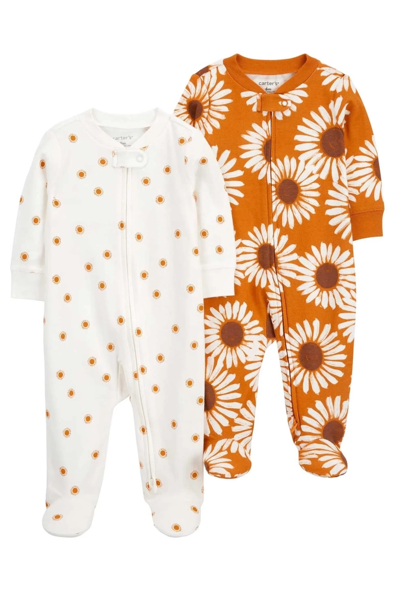 Carters Layette Kız Bebek 2Li Tulum 1Q471110 Karışık Renkli