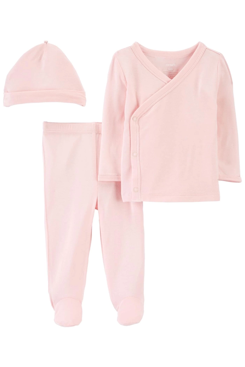 Carters Layette Kız Bebek 3lü Alt Üst Set 1O969210 Pembe