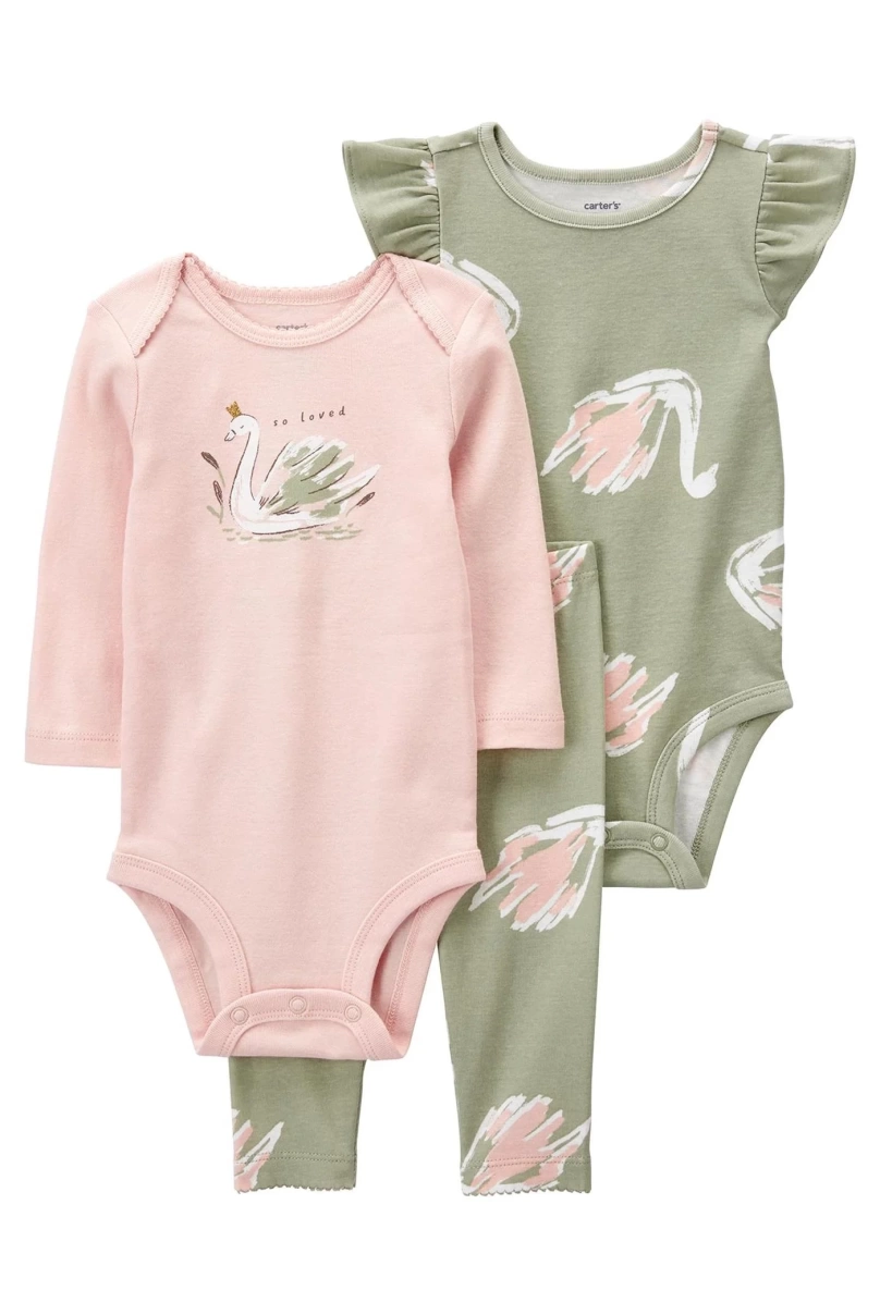 Carters Layette Kız Bebek 3Lü Set 1P596610 Pembe