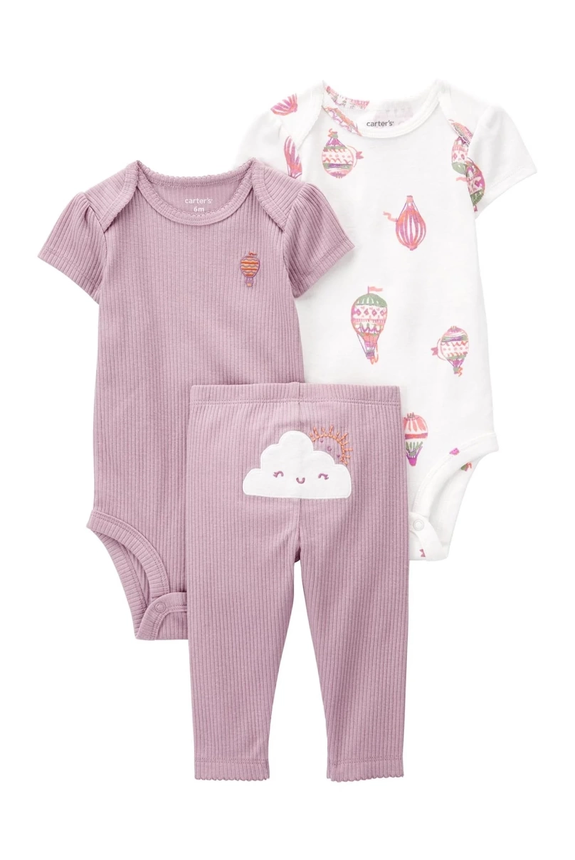 Carters Layette Kız Bebek 3Lü Set 1P596710 Karışık Renkli