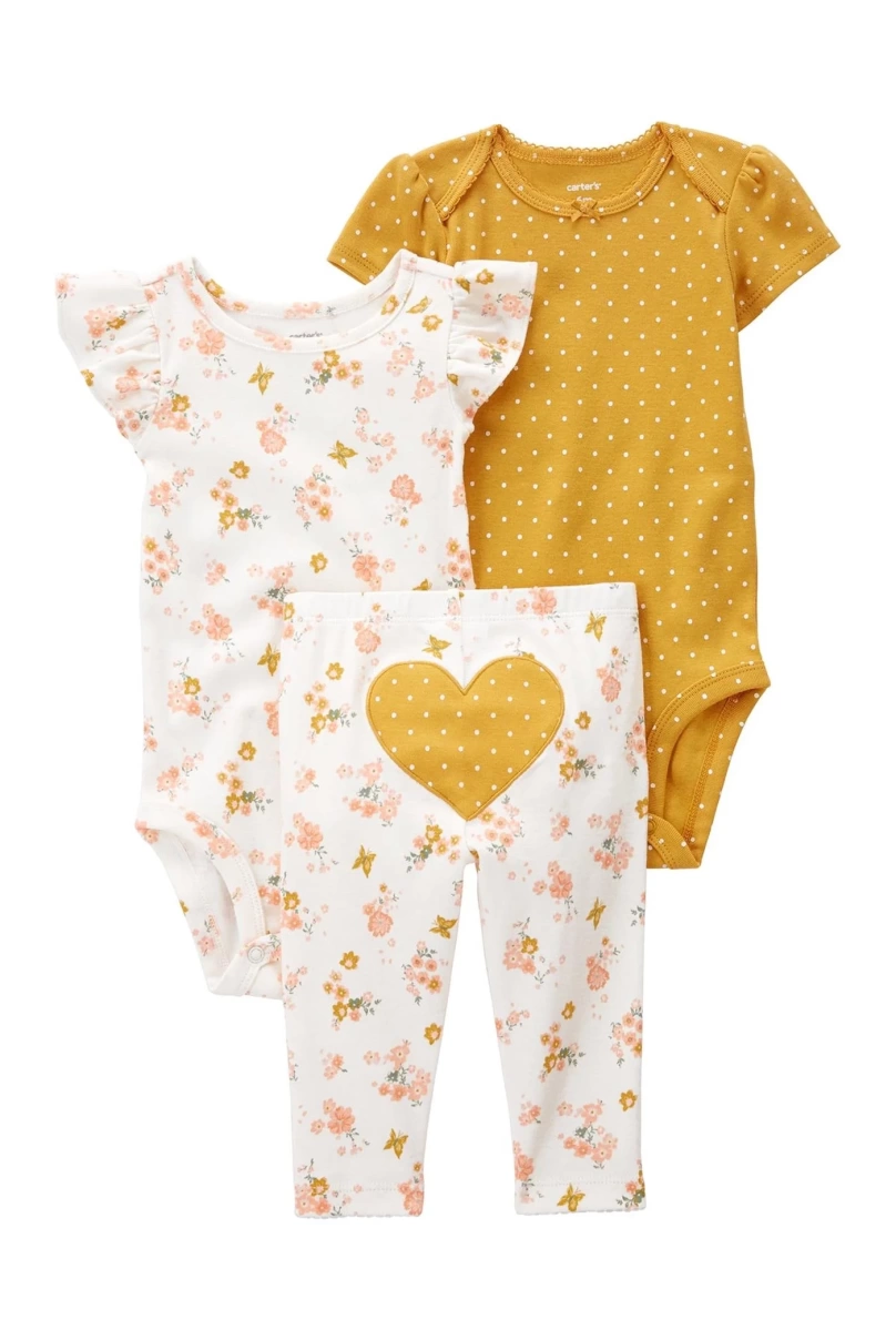 Carters Layette Kız Bebek 3Lü Set 1P596810 Karışık Renkli