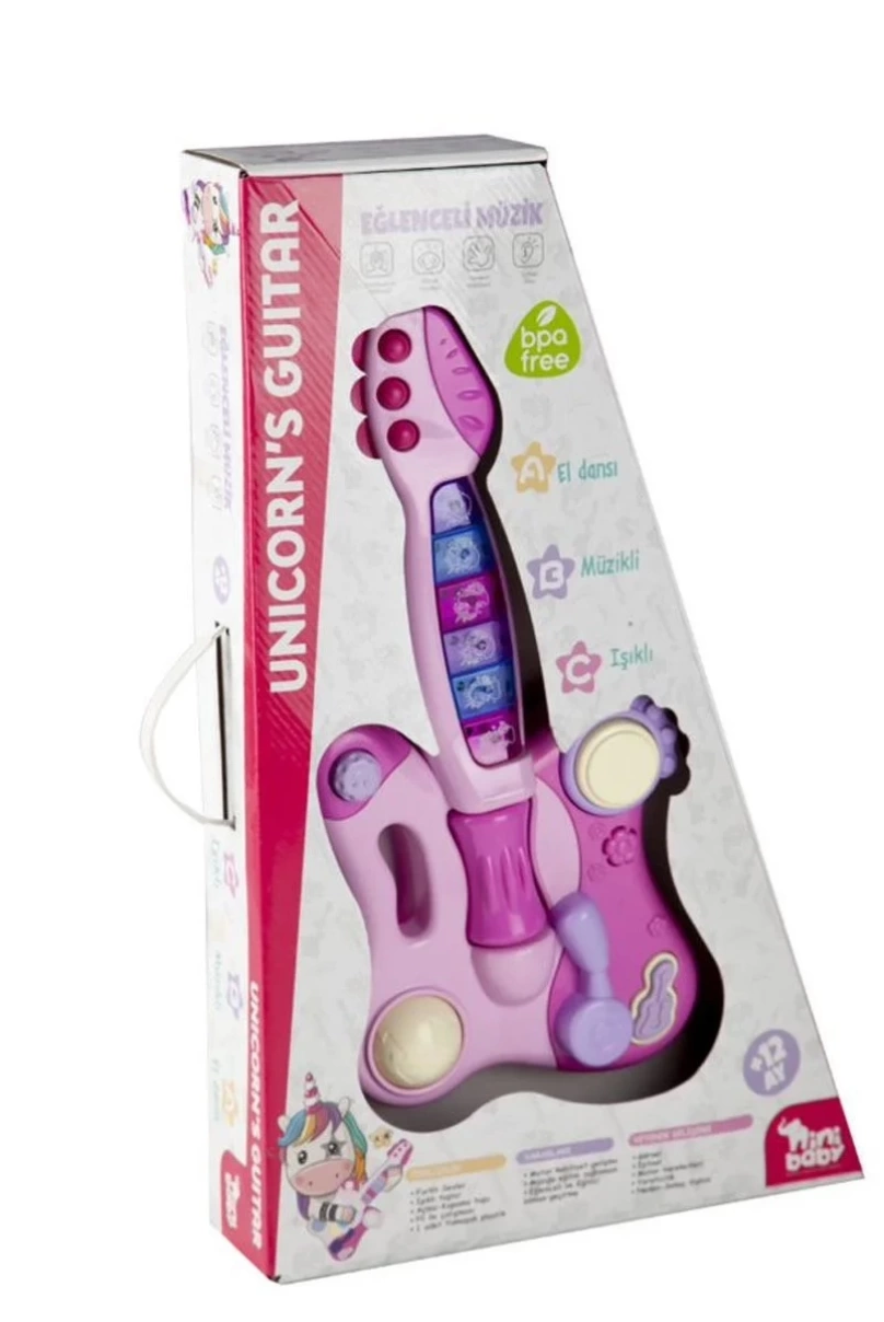 Nini Baby Gitar Işıklı Müzikli ER-205-206 Pembe