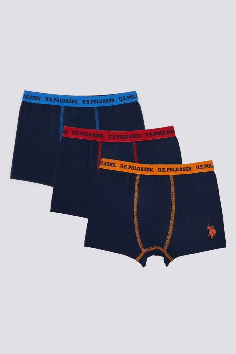 U.S. Polo Erkek Çocuk Boxer 3Lü Takım 1370 NAVY