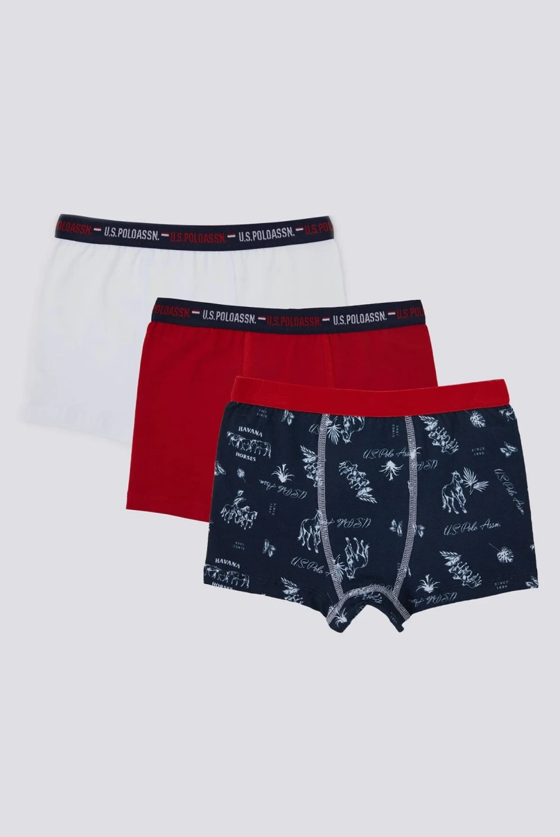 U.S. Polo Erkek Çocuk Boxer 3Lü Takım 1372 NAVY