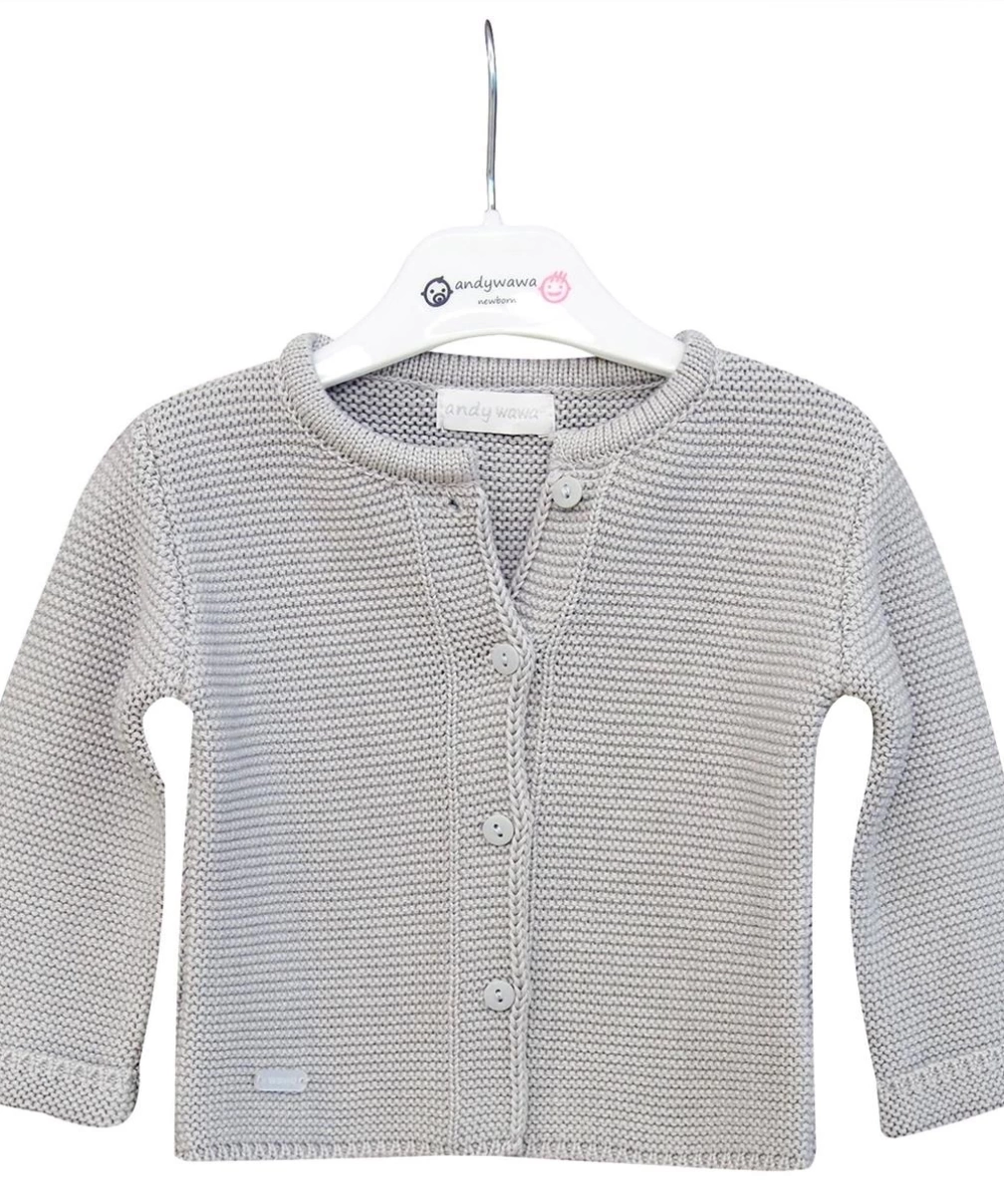 Andywawa AC24333 Basic Bebe Ceket Grey Melange