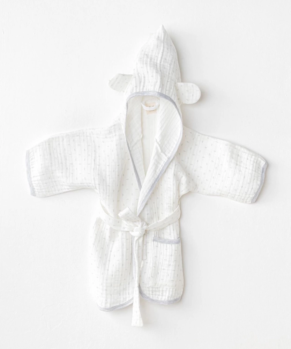 Andywawa AC24723 Bathrobe Wawa Boys Bebek Bornoz White