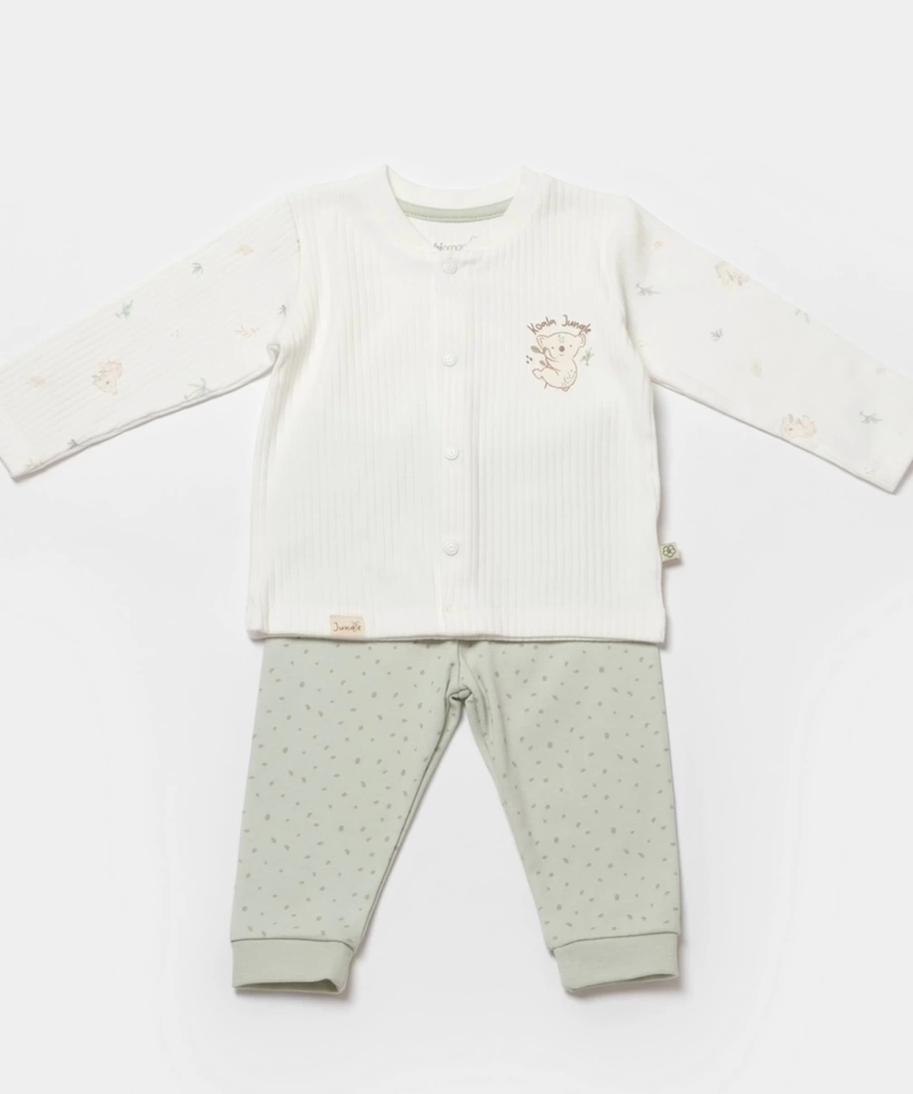 Bibaby Biorganic Koala Jungle Bebek Pijama Takımı 59777 Mint