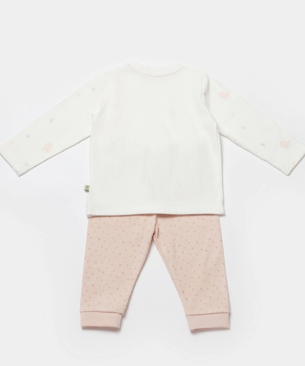 Bibaby Biorganic Koala Jungle Bebek Pijama Takımı 59777 Pembe