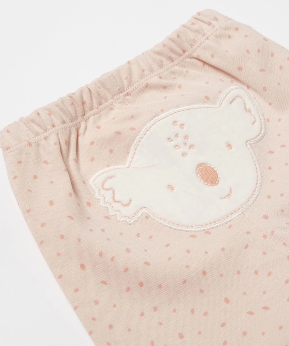 Bibaby Biorganic Koala Jungle Patikli Pantolon 57888 Pembe