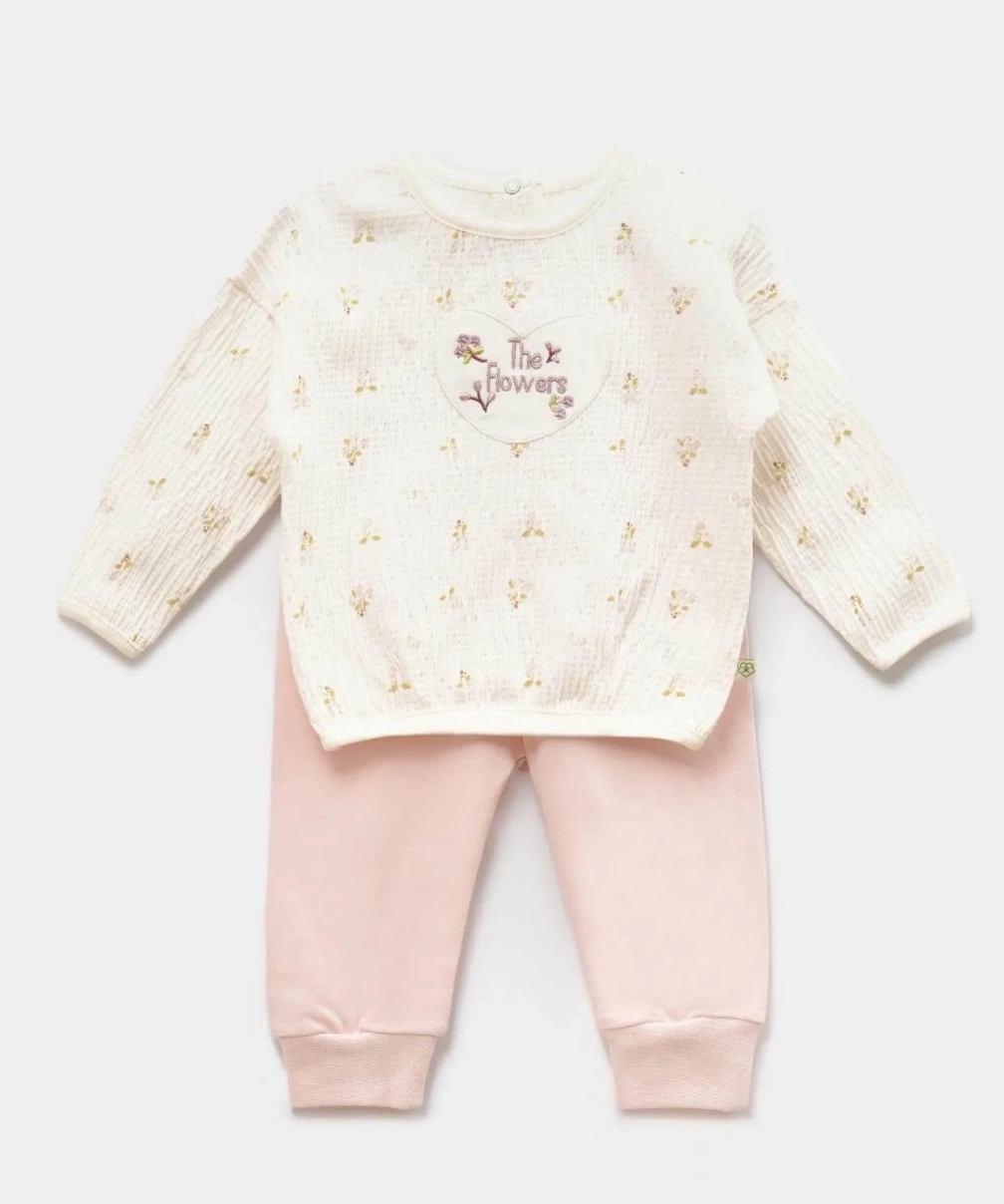 Bibaby Biorganic The Flowers 2Li Takım 59765 Ekru Pembe