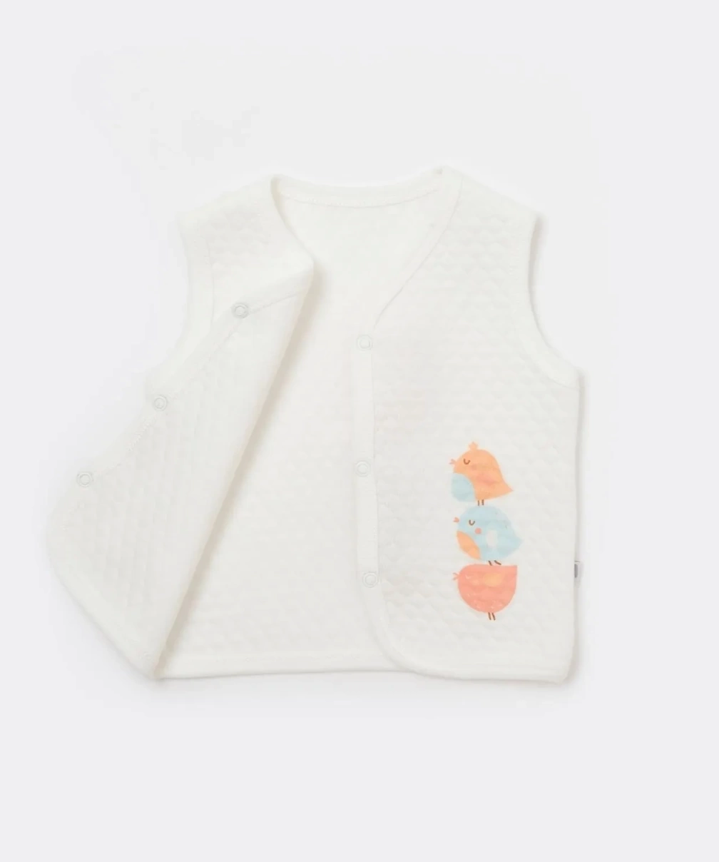 Bibaby Lovely Bird Kapitone Yelek 61480 Ekru