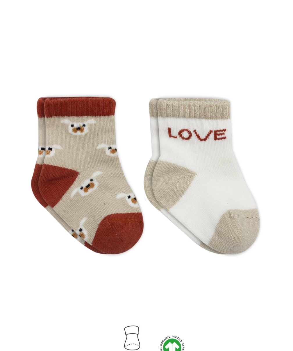 Bistyle Love Dog Penye Soket Çorap 2Li BS10118 Bej