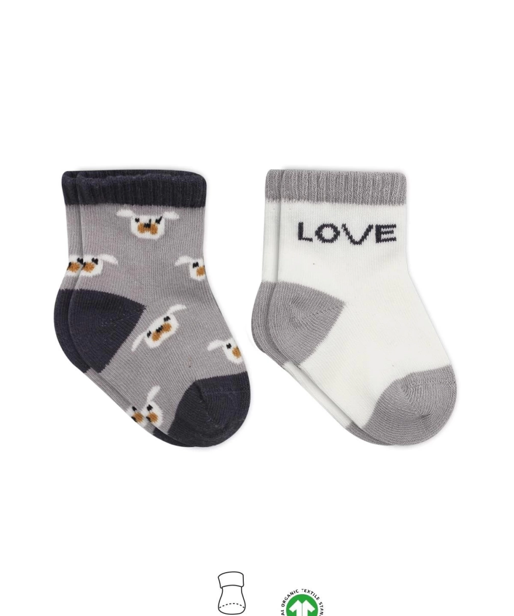 Bistyle Love Dog Penye Soket Çorap 2Li BS10118 Gri