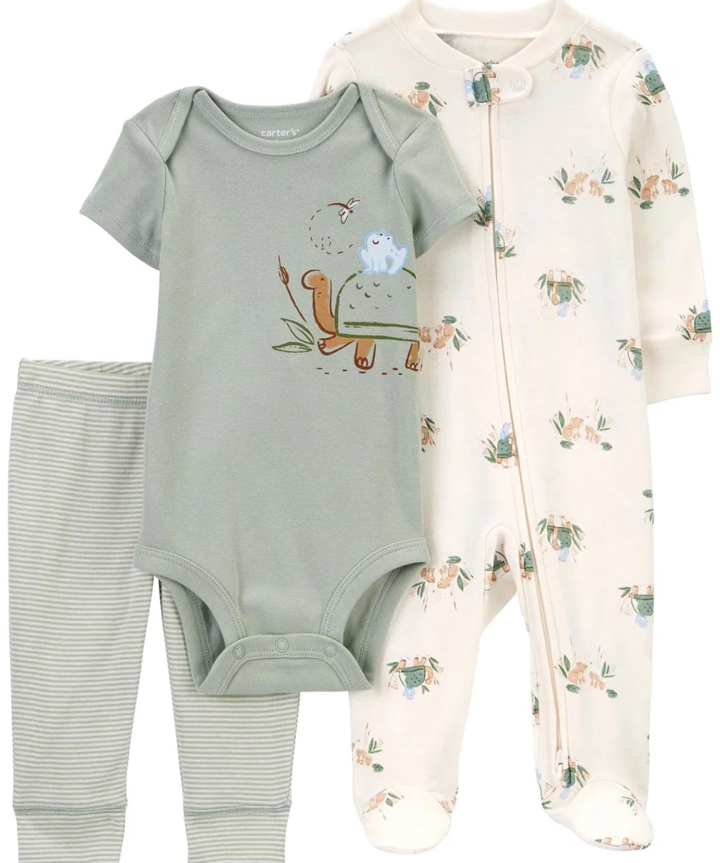 Carters Erkek Bebek Tulum Body Pantolon Set 3lü Paket 1R038110 Renkli