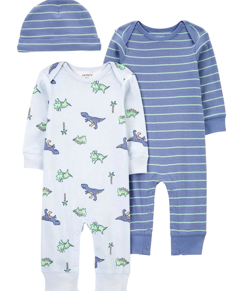 Carters Erkek Bebek Tulum Set 3lü Paket 1R038410 Mavi