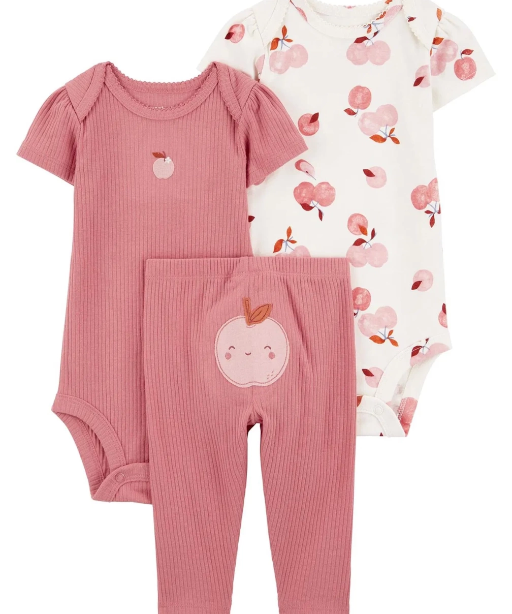 Carters Kız Bebek Body Pantolon Set 3lü Paket 1R035010 Renkli