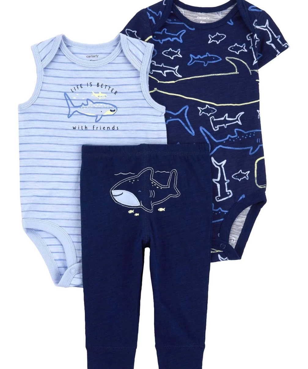 Carters Layette Erkek Bebek 3Lü Set 1Q925110 Karışık Renkli