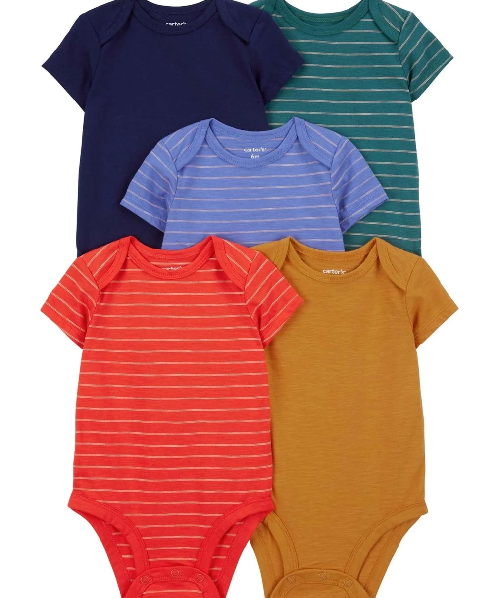 Carters Layette Erkek Bebek 5Li Kısa Kol Body 1Q934710 Karışık Renkli