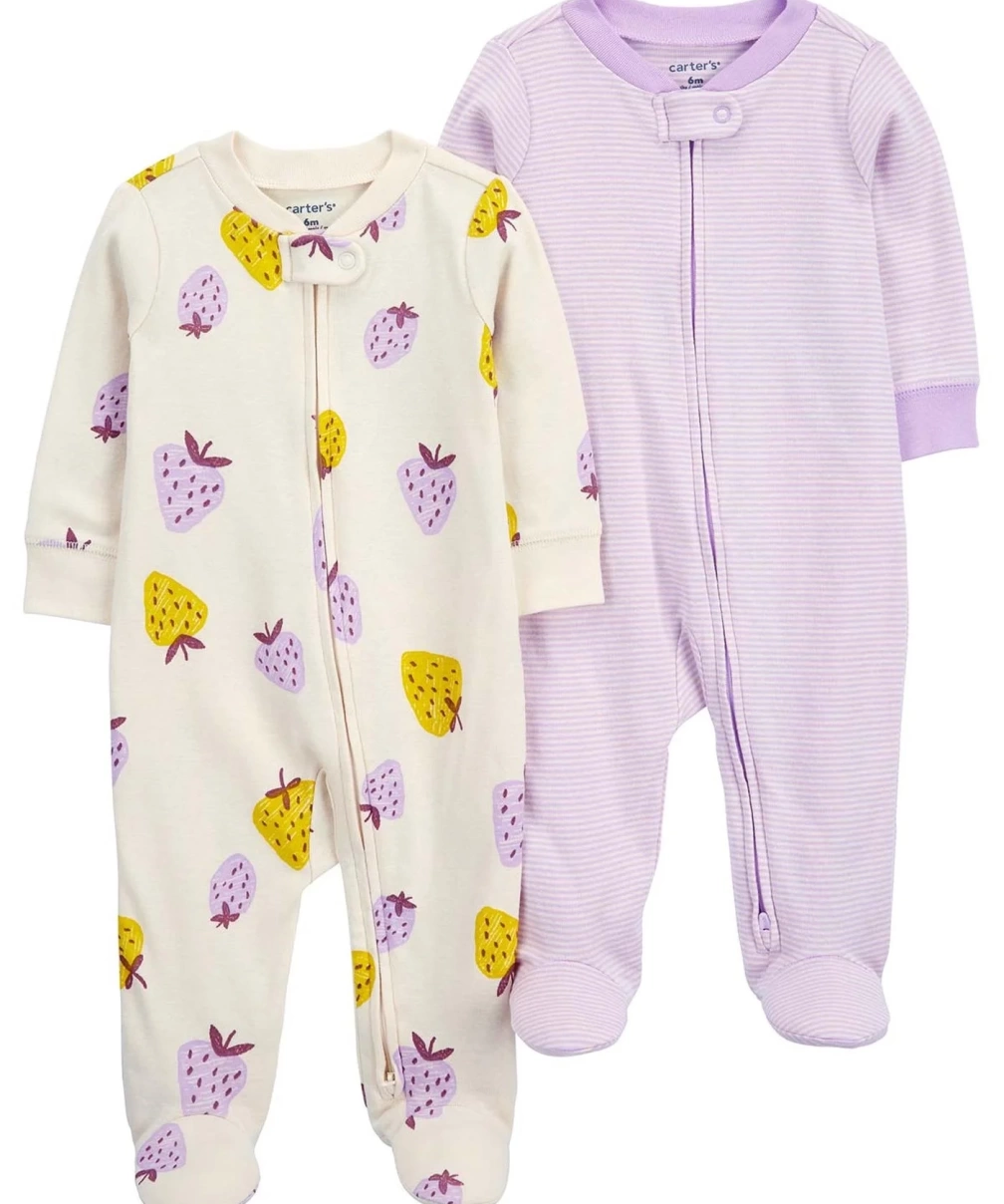 Carters Layette Kız Bebek 2Li Tulum 1Q470810 Karışık Renkli