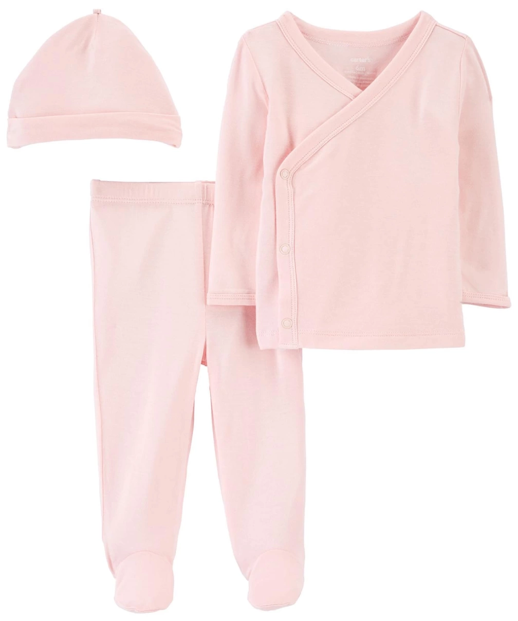 Carters Layette Kız Bebek 3lü Alt Üst Set 1O969210 Pembe