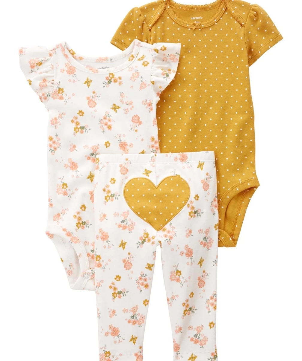 Carters Layette Kız Bebek 3Lü Set 1P596810 Karışık Renkli