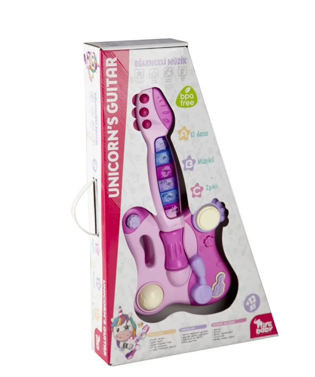 Nini Baby Gitar Işıklı Müzikli ER-205-206 Pembe