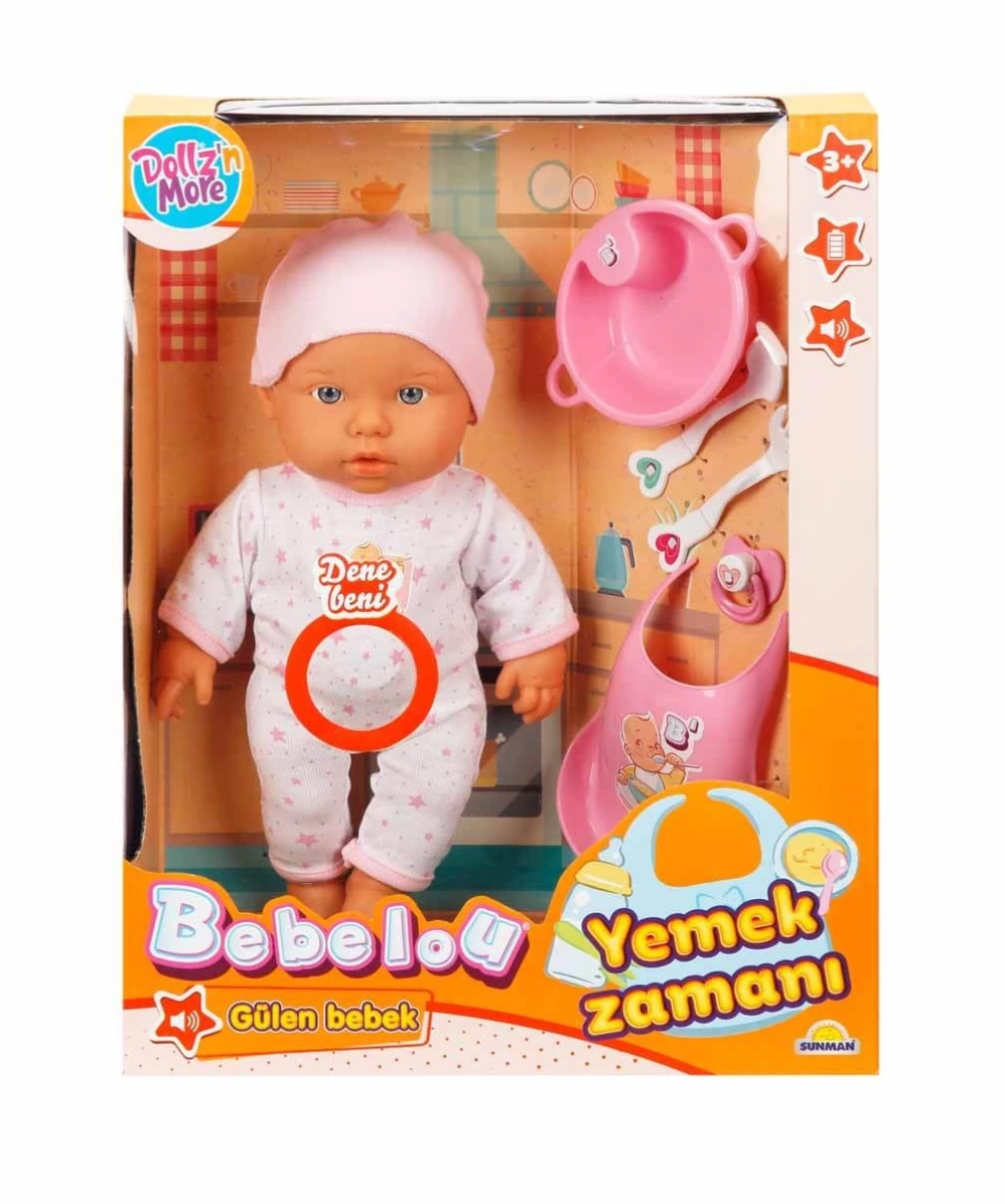 Sunman Bebelou Yemek Zamanı Sesli Bebek Seti 35 Cm