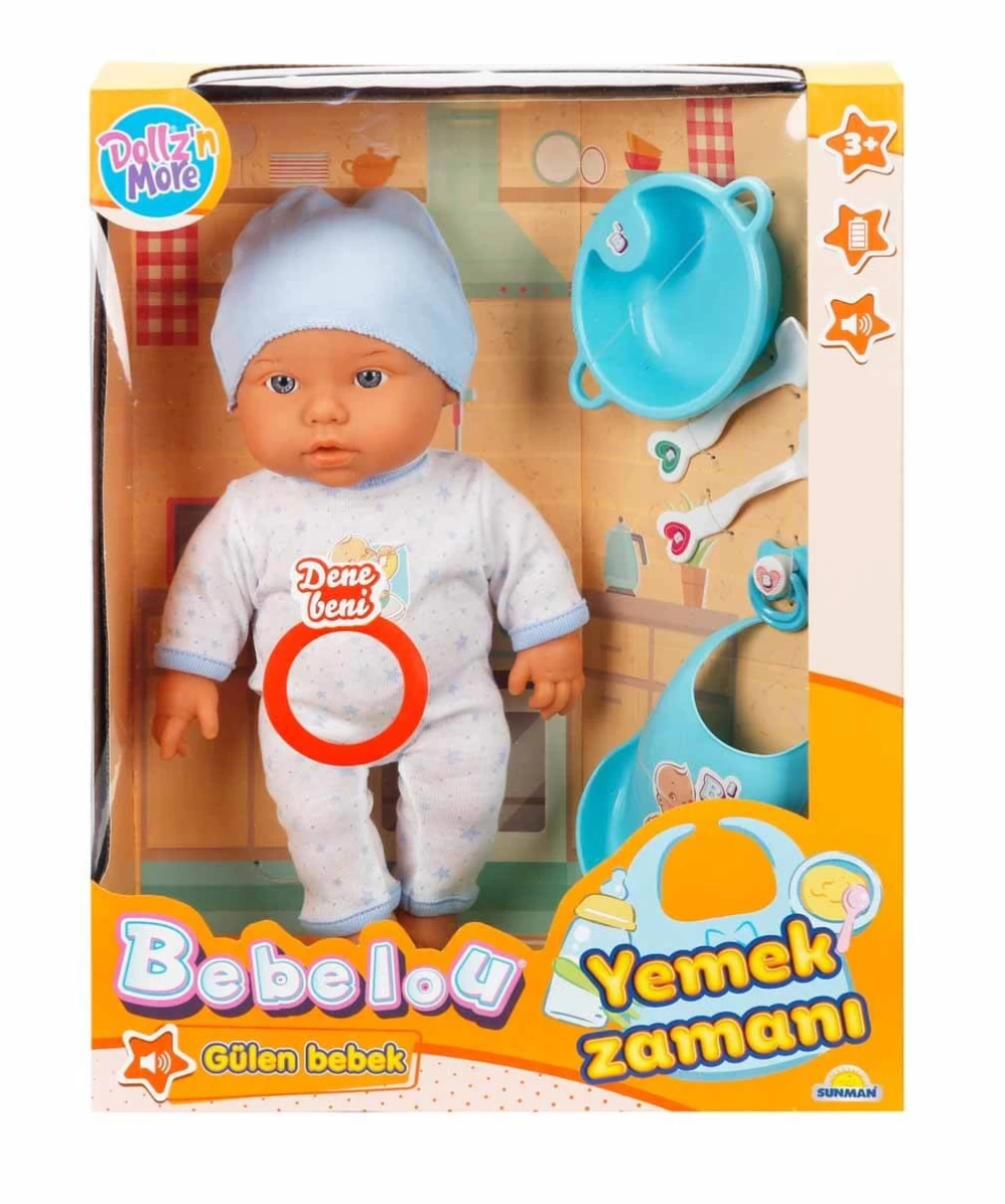 Sunman Bebelou Yemek Zamanı Sesli Bebek Seti 35 Cm