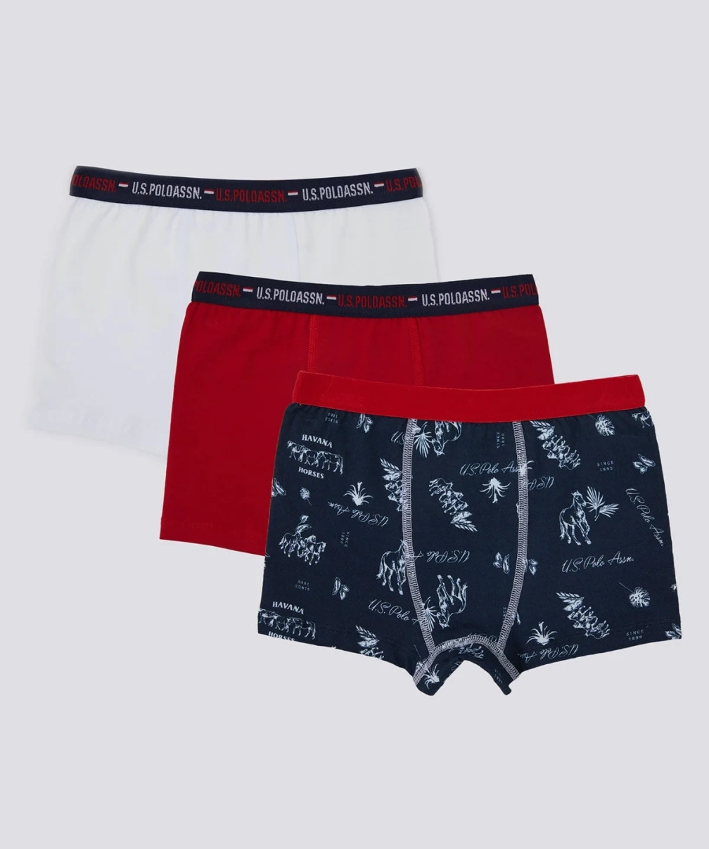 U.S. Polo Erkek Çocuk Boxer 3Lü Takım 1372 NAVY