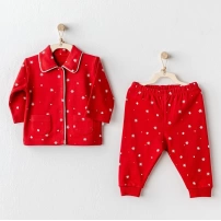 Andywawa AC25329 Happy Newyear Bebek Pijama Takım Red