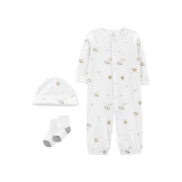 Carters Bebek Tulum Şapka Çorap Set 1N688010 Beyaz