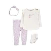 Carters Kız Bebek Alt Üst Set 4lü Paket 1R083110 Renkli