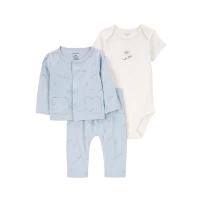 Carters Layette Erkek Bebek 3Lü Hırkalı Set 1P599710 Karışık Renkli