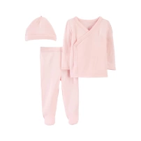 Carters Layette Kız Bebek 3lü Alt Üst Set 1O969210 Pembe