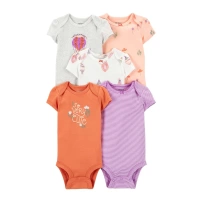 Carters Layette Kız Bebek 5Li Kısa Kol Body 1P567010 Karışık Renkli