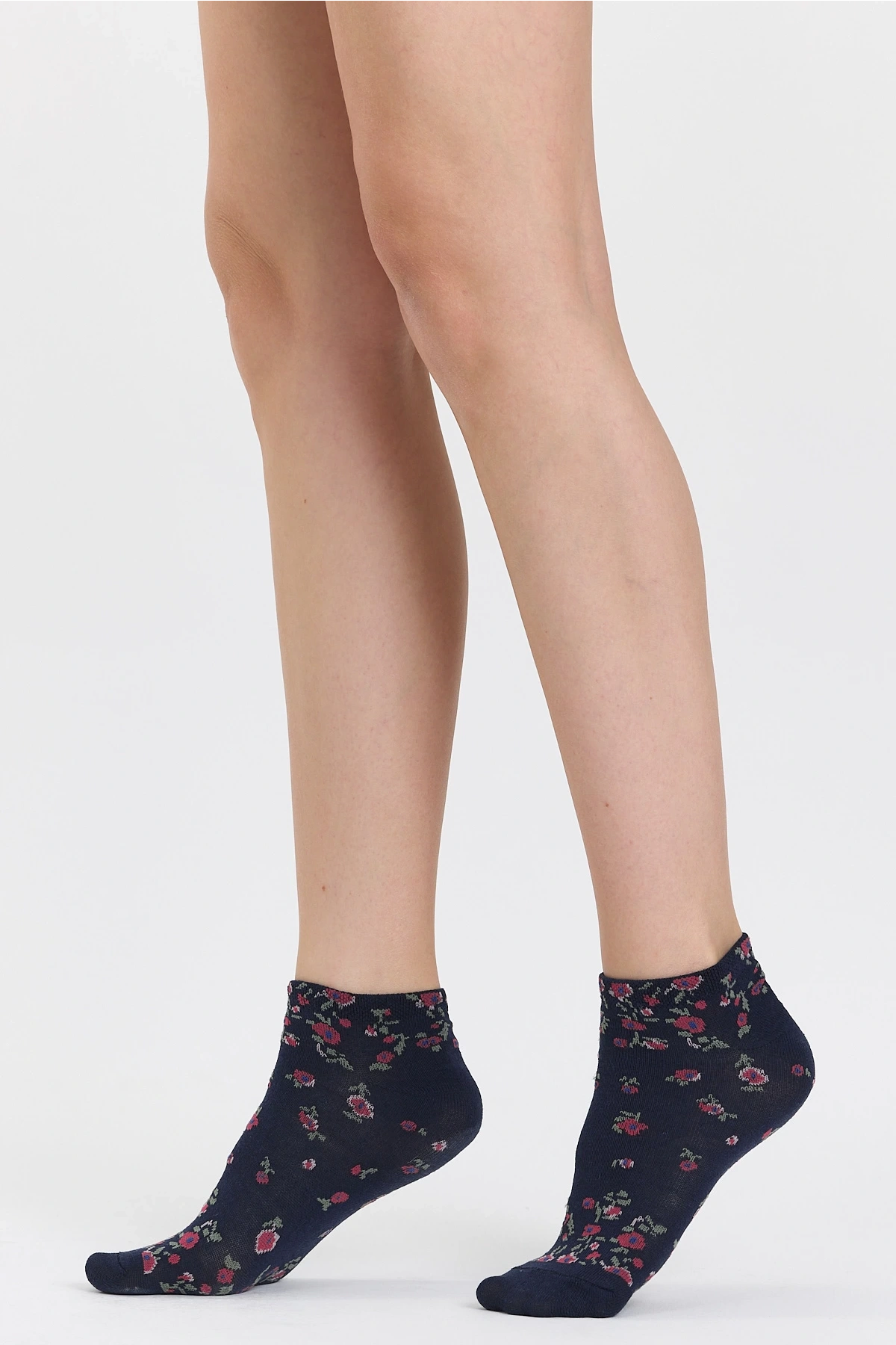 4lü Çiçek Desenli Patik Çorap Seti
