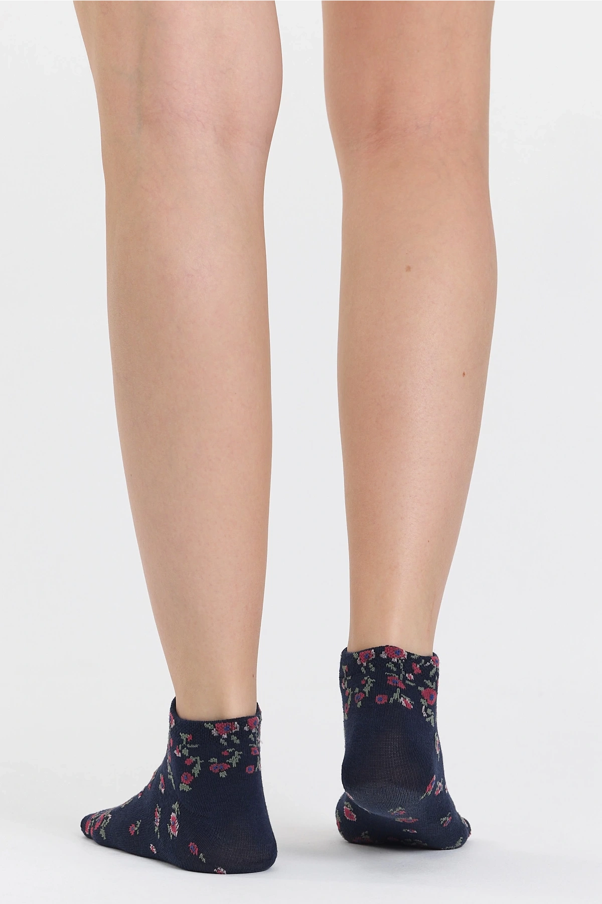 4lü Çiçek Desenli Patik Çorap Seti