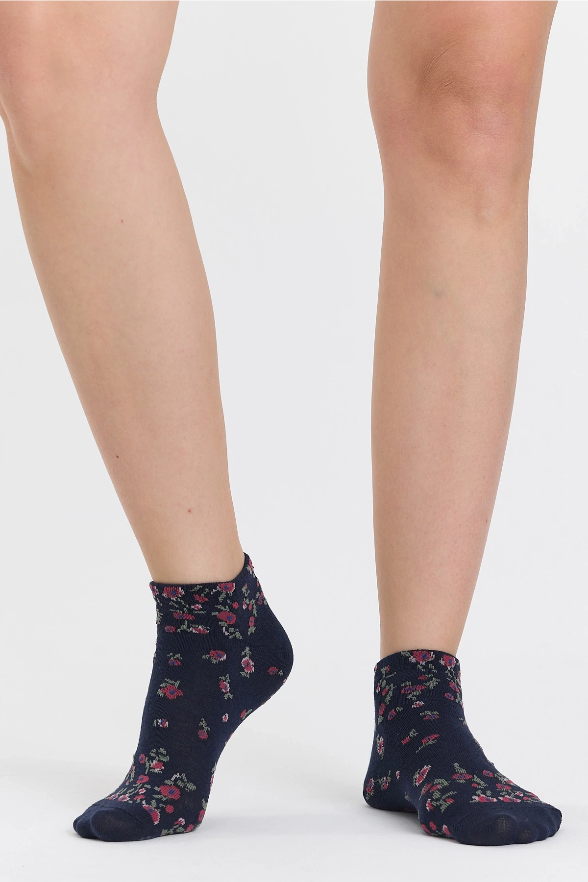 4lü Çiçek Desenli Patik Çorap Seti
