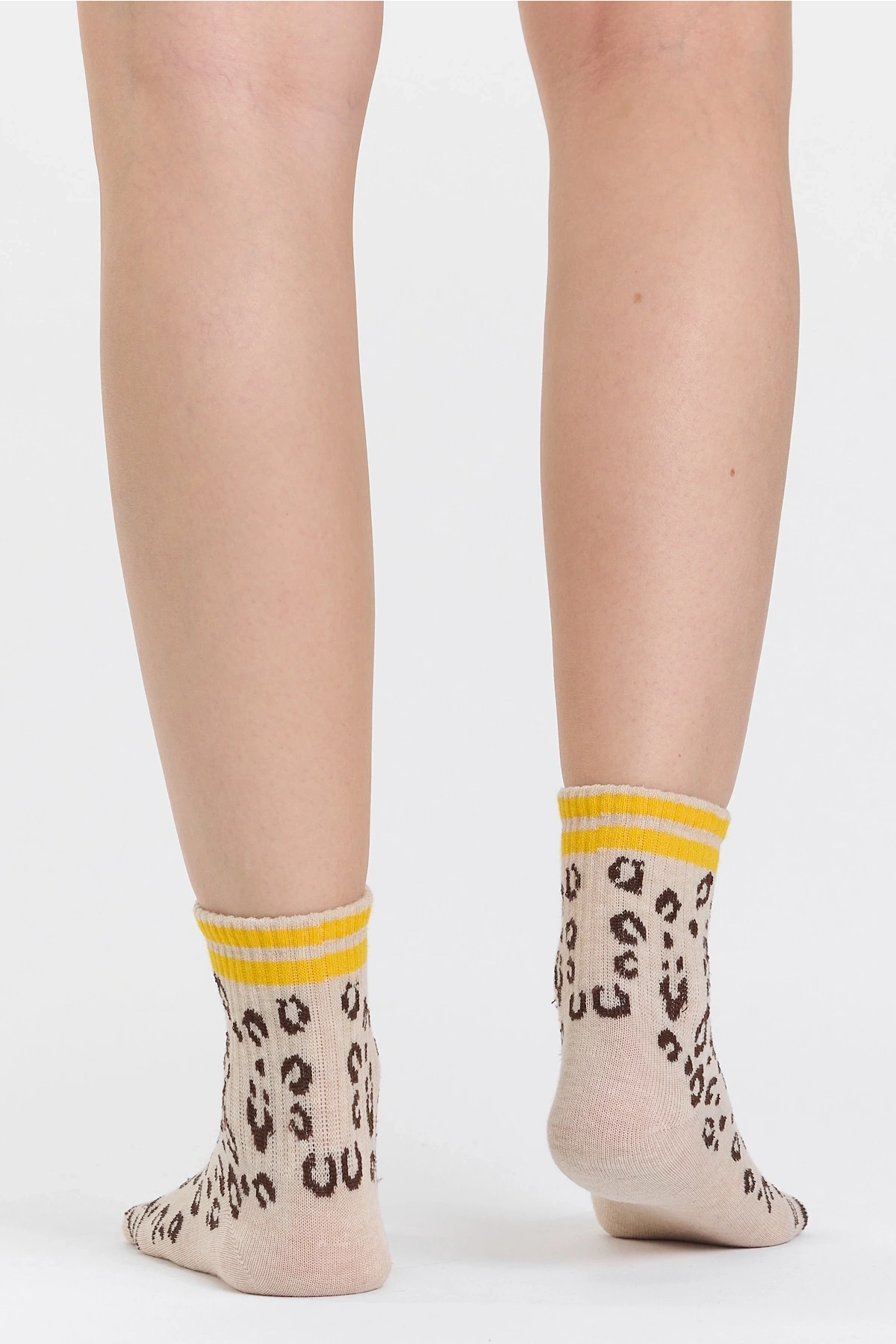 4Lü Leopar Desenli Kolej Çorap Seti