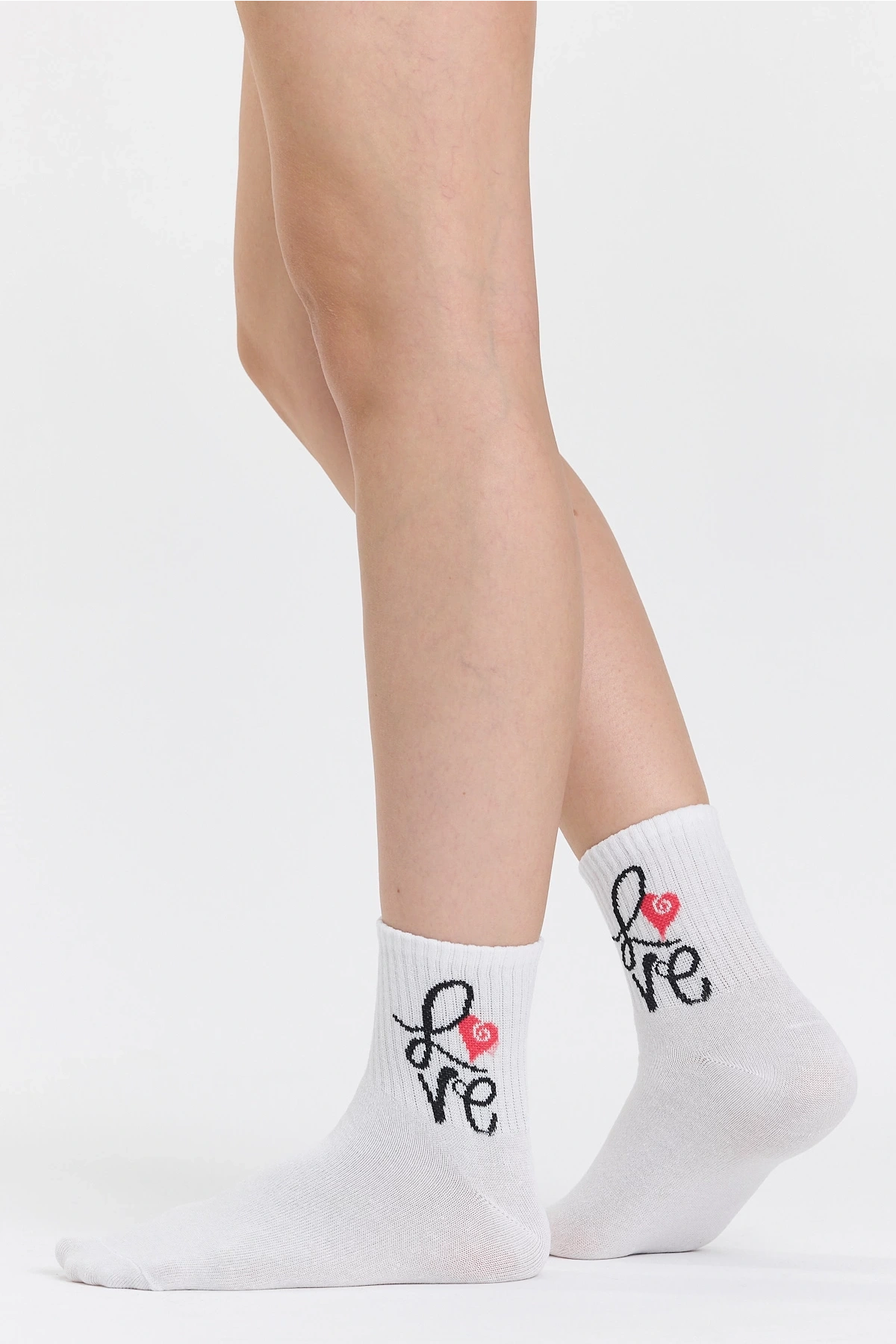 4lü Love Desenli Çorap
