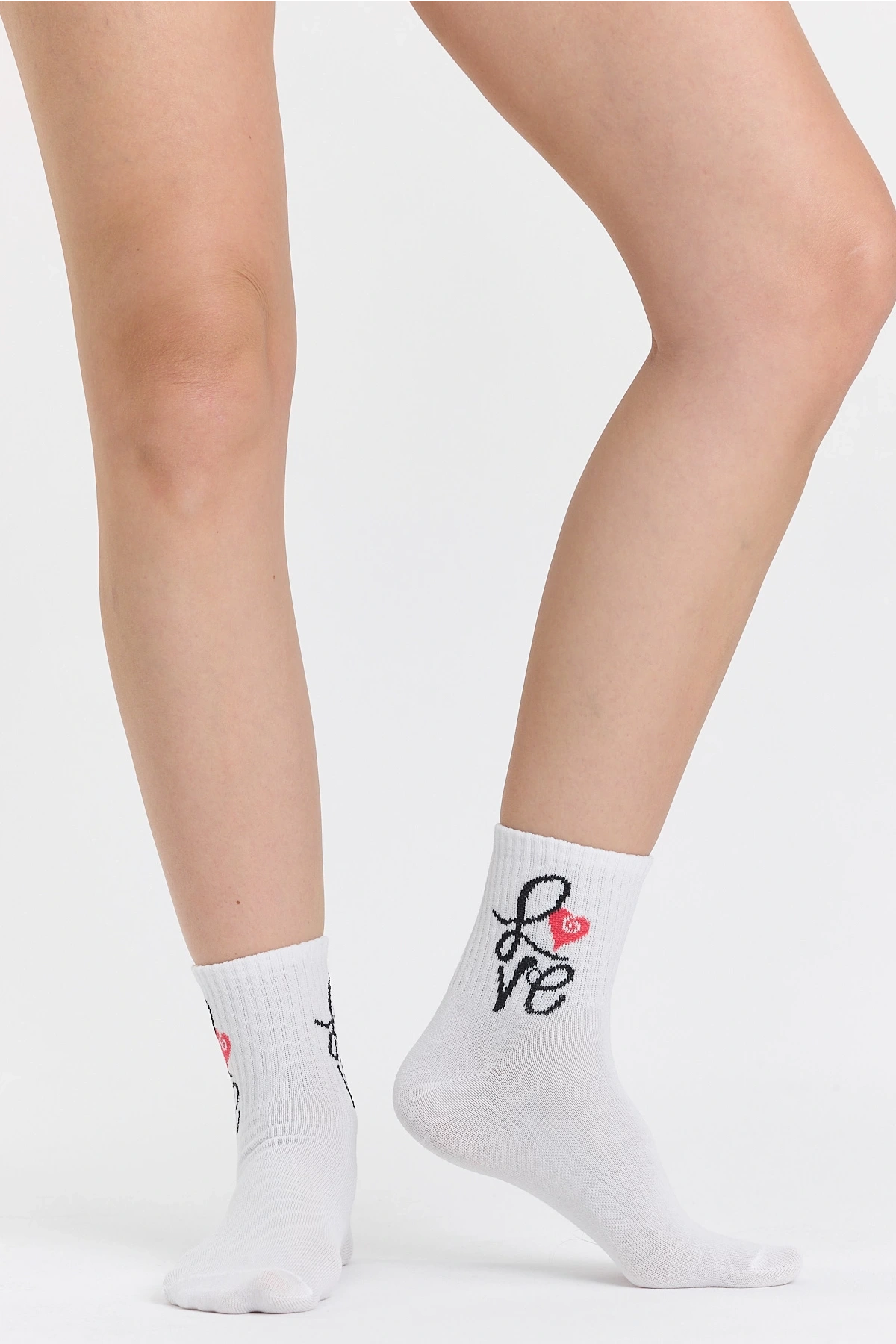 4lü Love Desenli Çorap