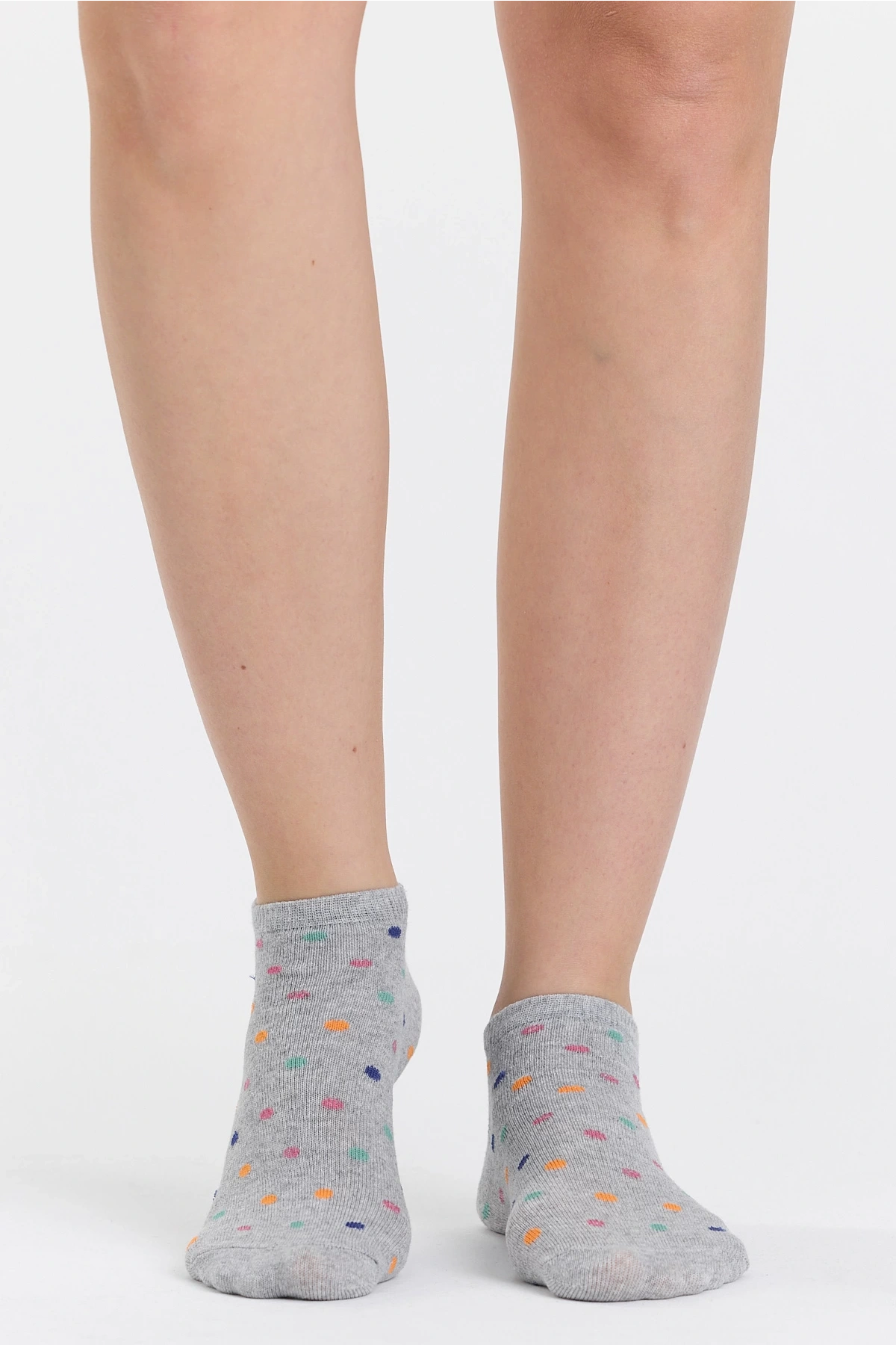 4lü Puantiye Desenli Patik Çorap