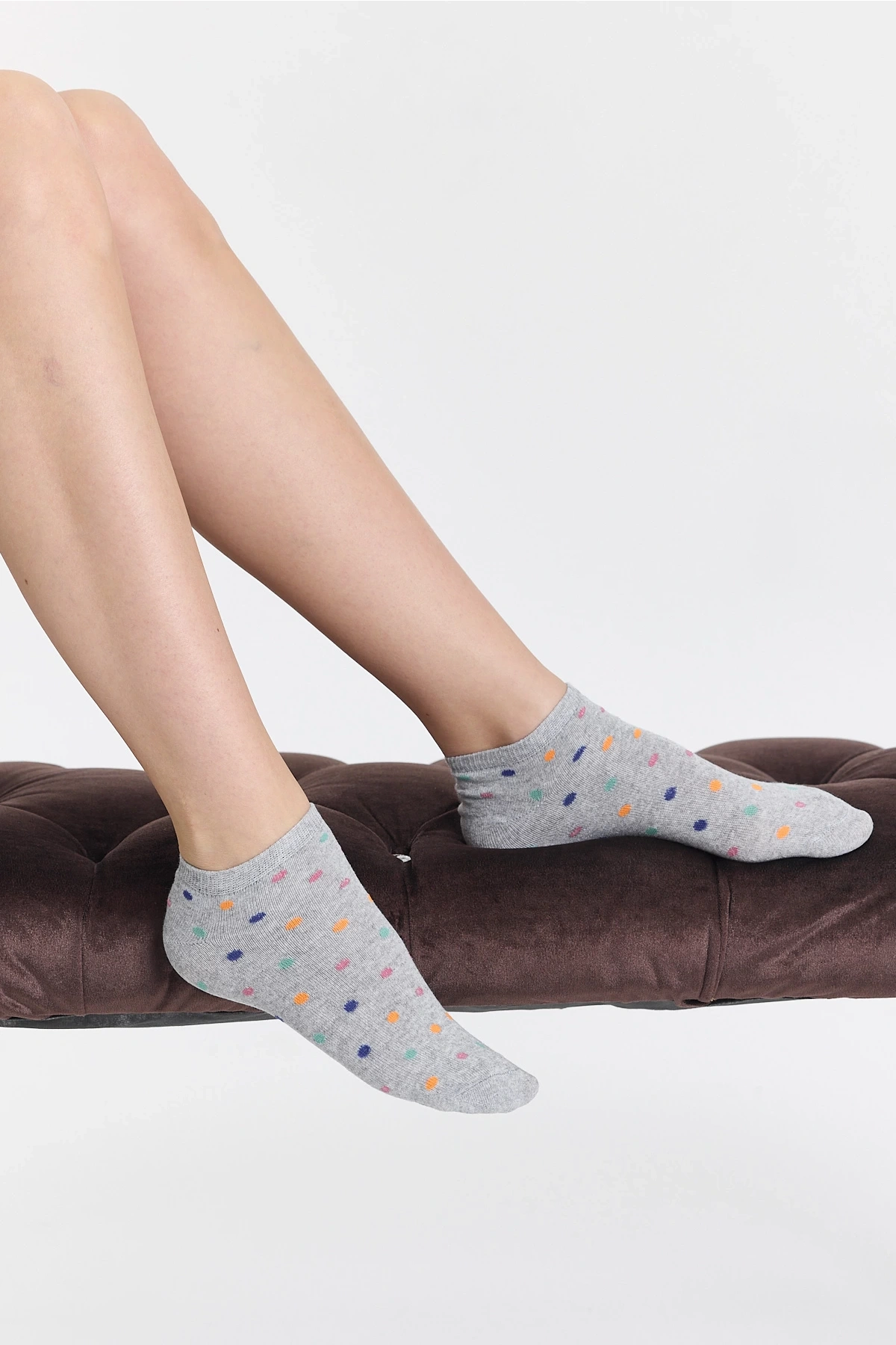 4lü Puantiye Desenli Patik Çorap