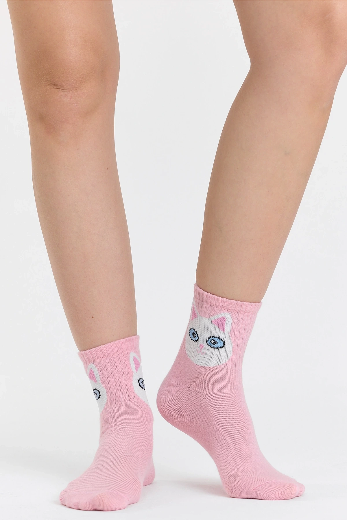 4lü Sevimli Kedi Kolej Çorap Seti