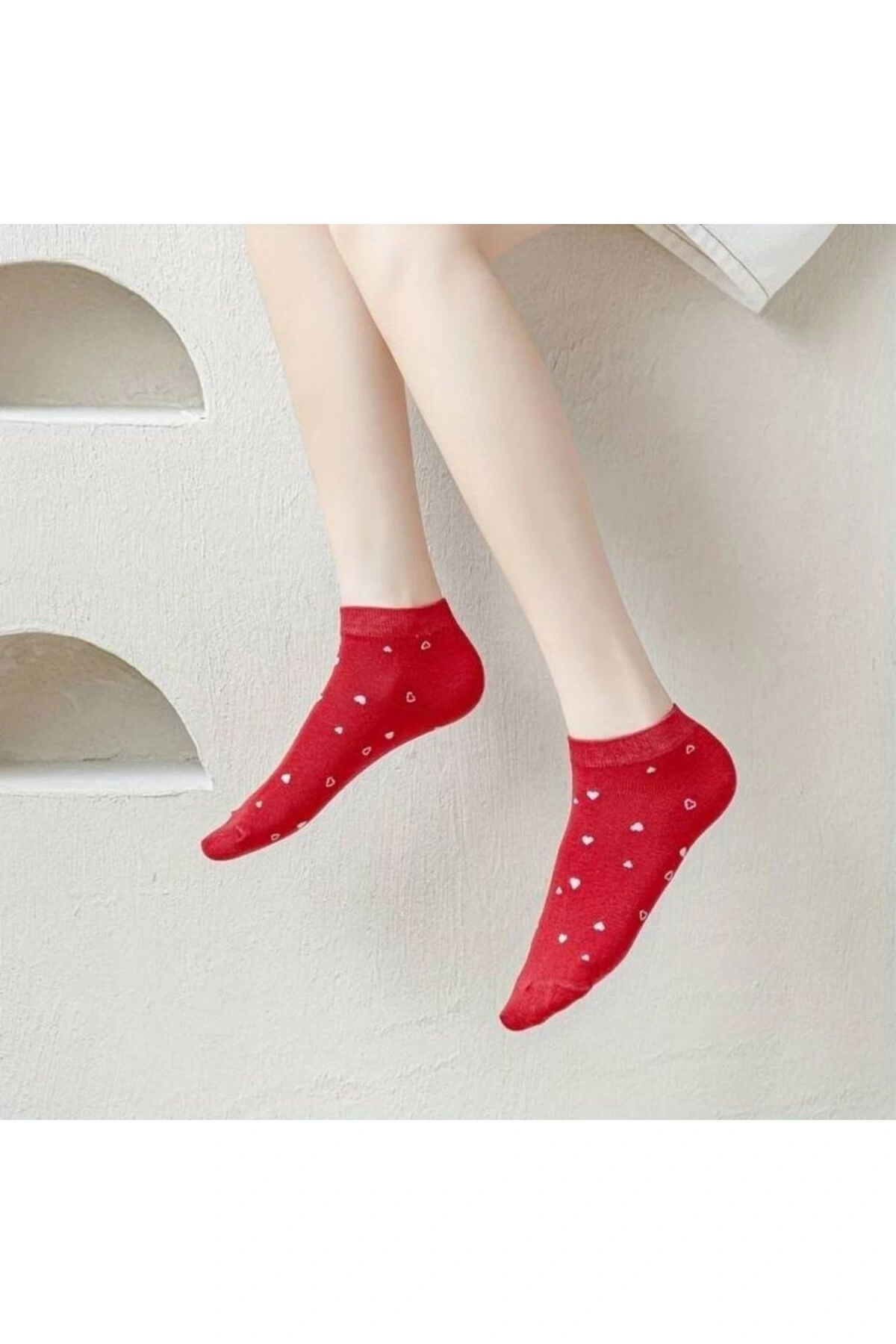5li Çilek Desenli Kısa Çorap